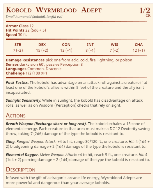 Kobold Wyrmblood Adept